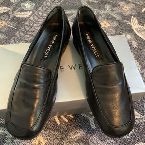 Black Leather Loafers NINE WEST